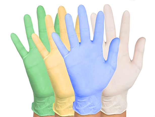 Various colors of all purpose gloves