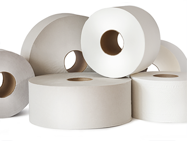 Toilet Tissue in various size rolls